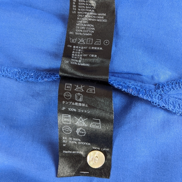 H&M Cobalt Button Down Blouse (Size: 6) - Picture 10 of 12